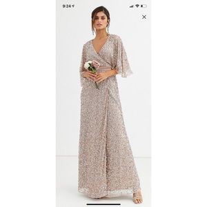 NEVER WORN Maya Sequin Wrap Dress